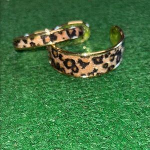 NWT Leopard Print Gold Cuff Bracelet Set